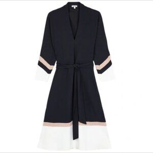 NWT Joie "Aydrien" Striped Cady Midi Dress In Navy Sz. 0